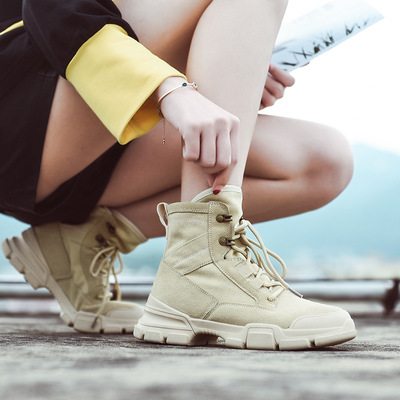 秋冬新款複古馬丁靴戰狼同款皮靴高幫鞋潮流工裝靴子女鞋爆款批發