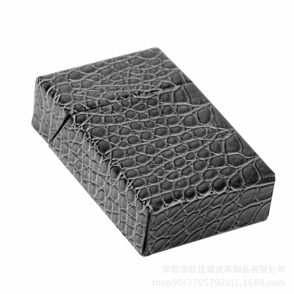 创意精品高档鳄鱼纹皮质烟盒  20支装男士烟盒  磁扣烟盒