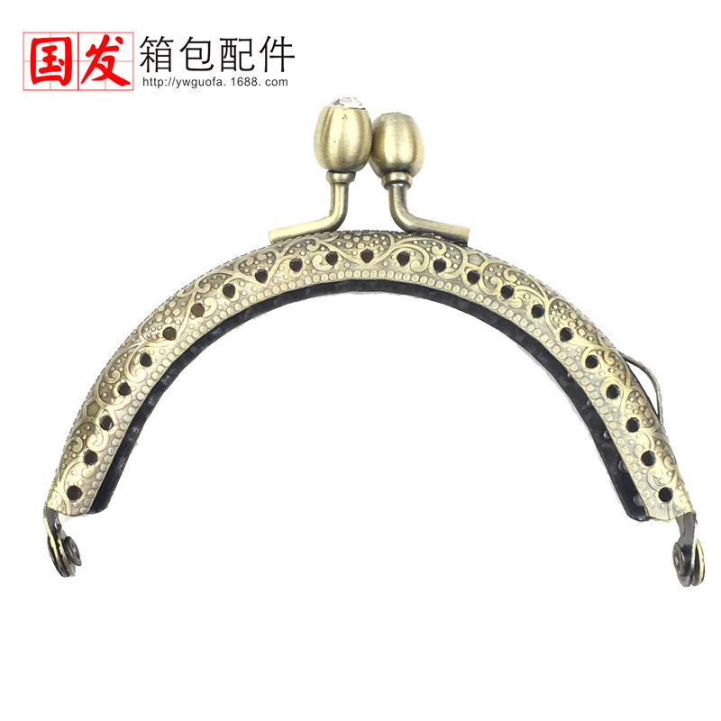 8.5CM semicircular relieve de diamante cabeza de oro taza de vino cabeza accesorios de comercio exterior bolso DIY bolso abrazadera boca mayorista