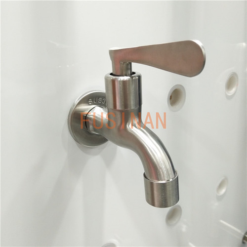 Factory direct sales 304 stainless steel washing machine faucet DN15 mop pool pool into the wall quick open 4-point faucet