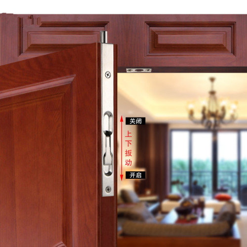 Stainless steel concealed latch Double door female door box-type concealed latch slotted extended golden bronze color