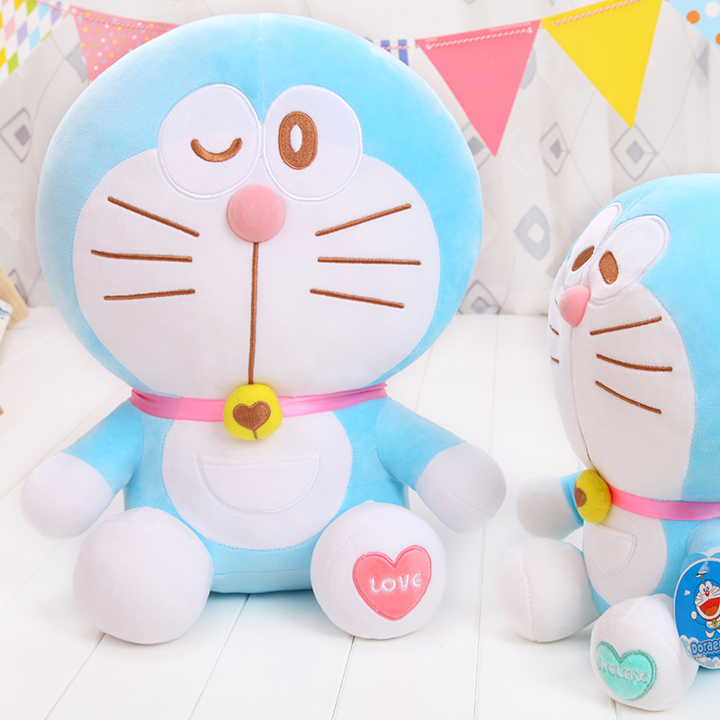 哆啦a梦机器猫布娃娃爆款网红抖音毛绒玩具儿童公仔抓机20cm批发