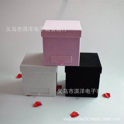 双层高质量抽拉式玫瑰花生日礼品日用首饰婚庆礼品盒厂家直销|ms