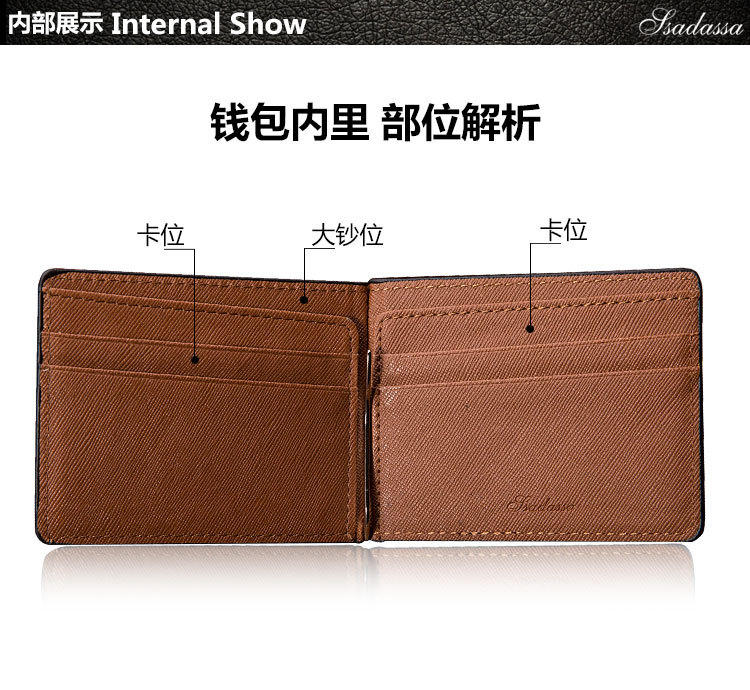 120g Weight Synthetic Leather Lining Material Business Occasion Pu Leather Material Solid Color Pattern Men'S Gender Square Shape Grey, Blue, Black Color New Men's Us Dollar Bag Multi-card Wallet Beauty Wallet Wholesale Nihaojewelry 2