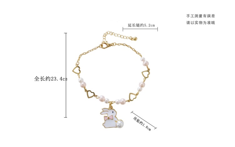 Cute Little White Rabbit Love Bracelet display picture 1