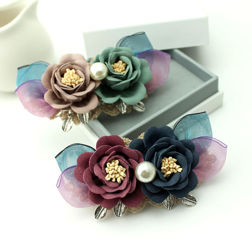 Hair Accessories: European & American, Korean-style Fabric Adult Hair Clips – Simple Japanese/Korean Top Clips, Ponytail Holders, Updo Headbands, and Women's Headwear Decorations