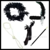 Black beads, headband