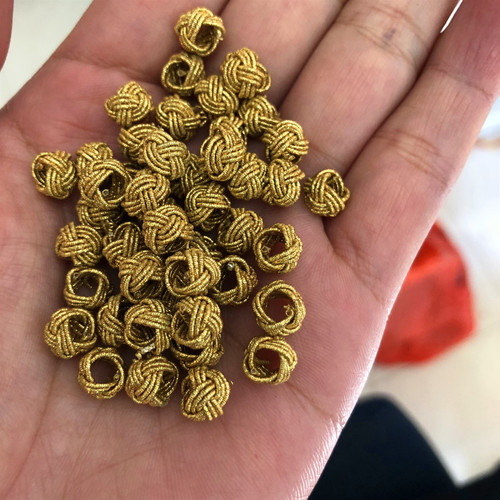 Handmade 6/8MM gold and silver thread pineapple knot colorful cord bracelet necklace diy accessories 