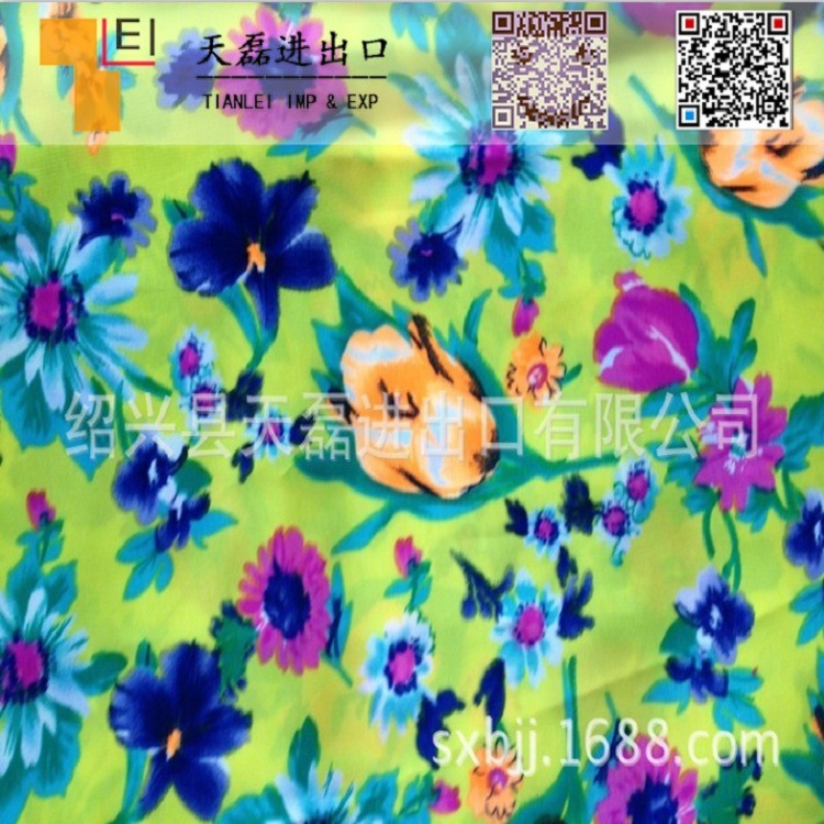 优质化纤 女装面料 涤纶面料 荧光 印花韩国绒
