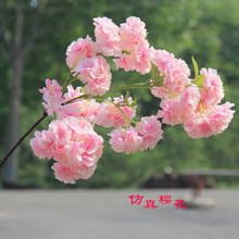 仿真花樱花枝批发绢花假花樱花树假花客厅落地装饰广场庭院摆放