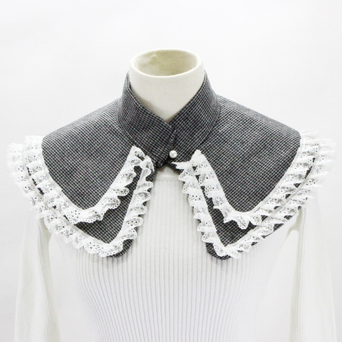 Fake collar Detachable Blouse Dickey Collar False Collar Poplin small cloak fake collar thousand bird check wool dress collar bud shawl 