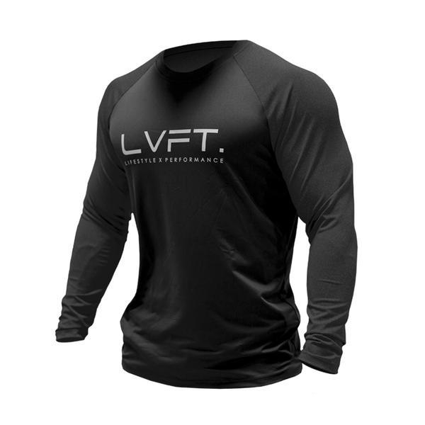 LVFT新款型男肌肉兄弟全棉紧身运动衣吸汗健身跑步锻炼长袖速干衣