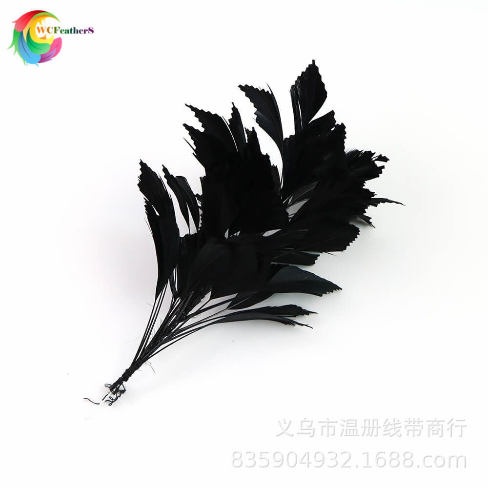 厂家现货直接大飘羽毛胸花纯手工修边波浪花卉白天鹅毛头饰一个起详情图11