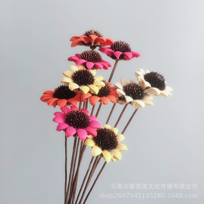 厂家批发手工组合干花太阳花 文艺清新怀旧复古十字果开心果干花