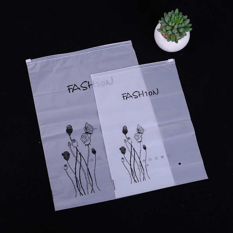 PE磨砂料双面14丝打底裤围巾包装袋拉链袋 现货透明PE塑料袋