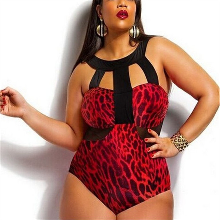 plus size printed broadband sexy one-piece swimwear NSHL42465