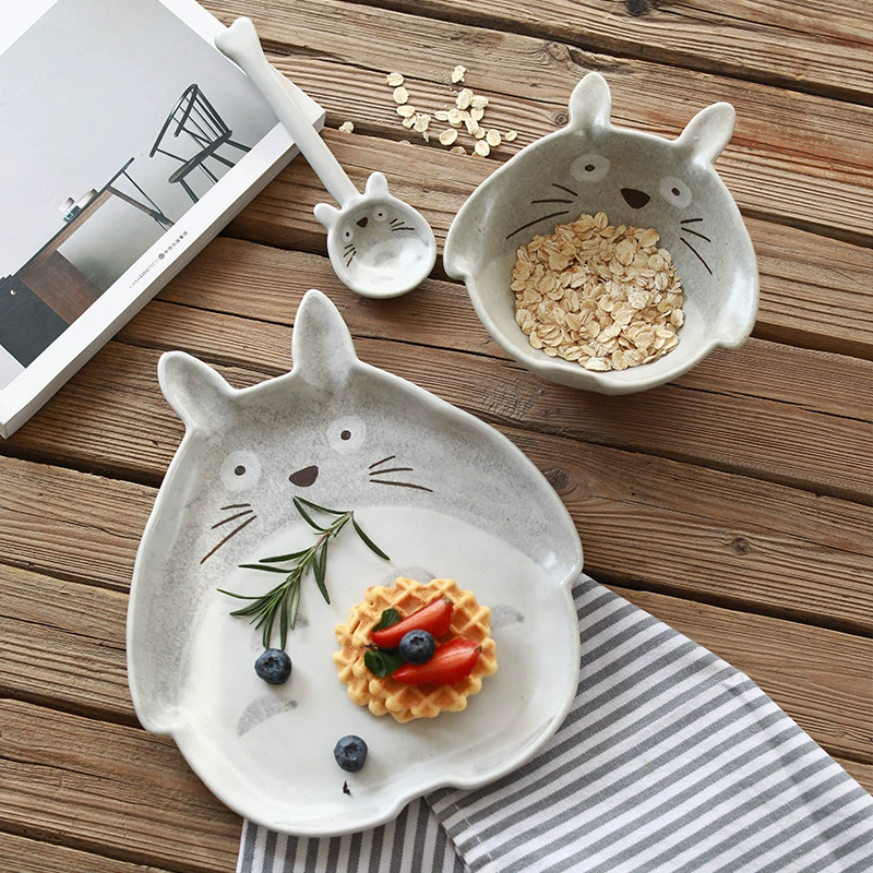 Ceramic tableware, creative ecological cartoon set, hand painting, wholesale
