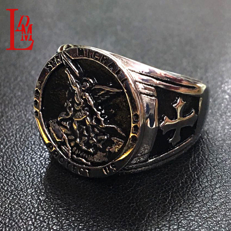 跨境电商热卖西方正义女神不锈钢戒指 西方法律公平象征首饰 现货