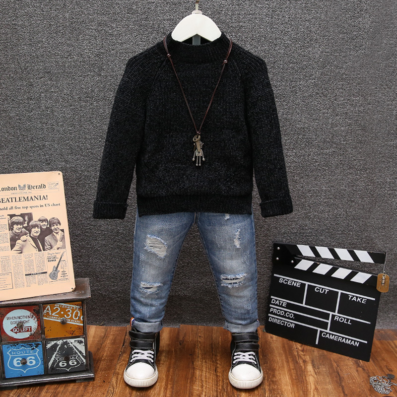 童装男童加厚毛衣2018新款冬装套头针织衫儿童百搭上衣潮款|ms