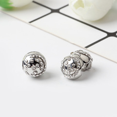 wish個性可打開閃亮星星鑲鑽圓形定位扣手鍊串珠配件批發