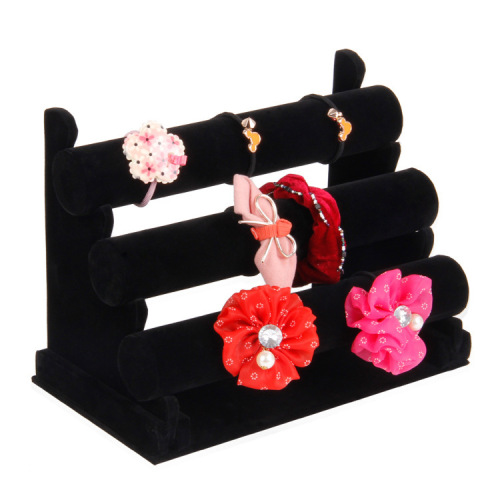 Wholesale jewelry storage rack, three-layer detachable velvet bracelet display rack, bracelet watch display rack