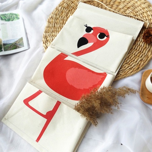 Directly sold by the manufacturer, cotton and linen fabrics, cute cartoon animal hanging pockets, children's toy wardrobe storage pockets behind wall doors