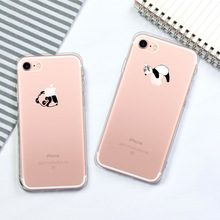 适用iphone11熊猫彩绘手机壳7 8 plus全包软壳苹果x创意潮牌