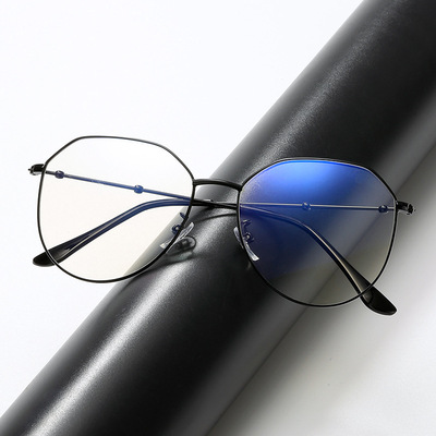 2019 new pattern fashion Eyeglass frame literature Polygon Trend Spectacle frame men and women currency Plain glasses wholesale