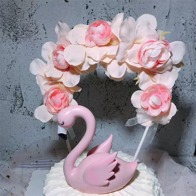 玫瑰花環拱門情景蛋糕裝飾DIY烘焙生日婚禮浪漫情人節日裝扮用品