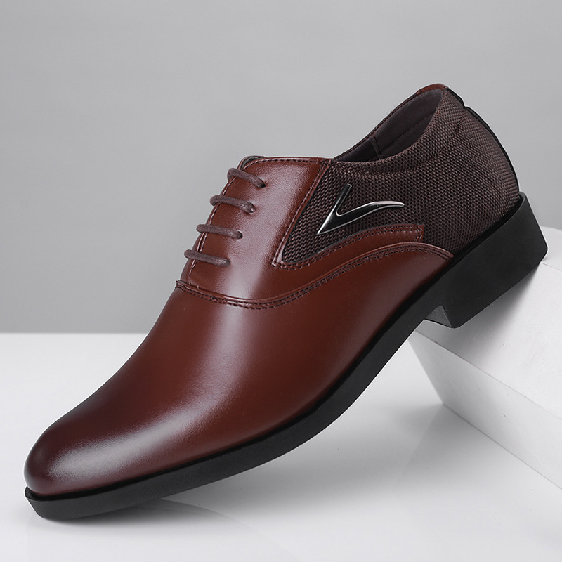 New Large Casual Leather Versatile Business Dress Men's Cover Wedding Shoes_vogvips.com