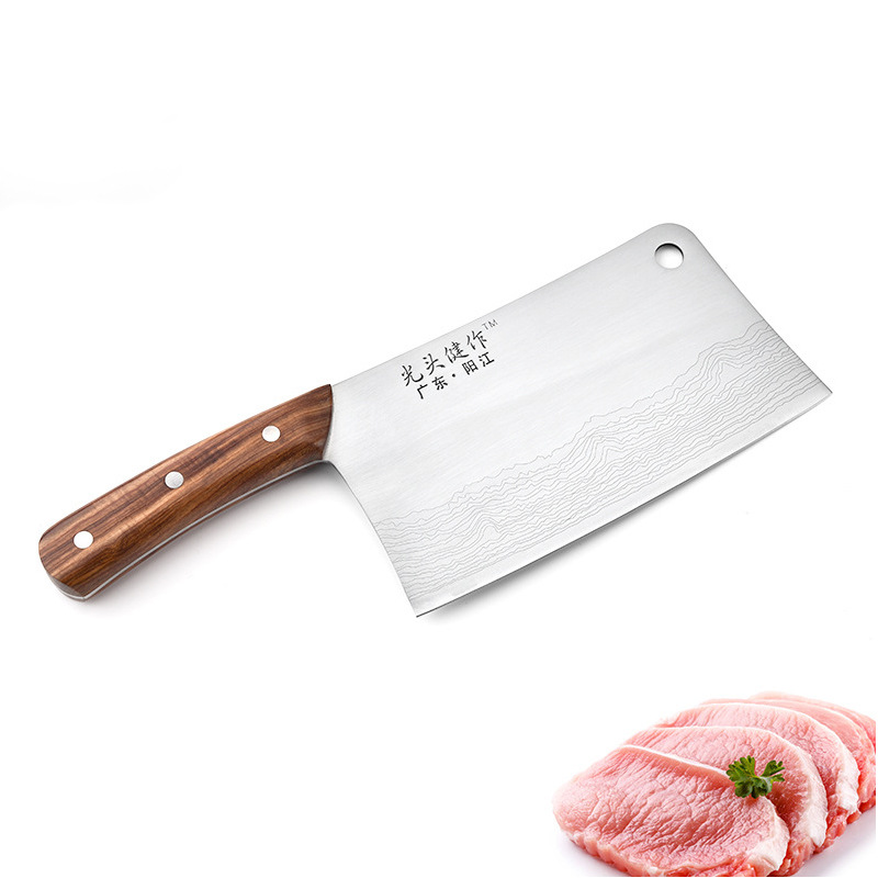 厂家直供 厨房刀具 大马士革纹大切片刀 家用切片刀 不锈钢菜刀