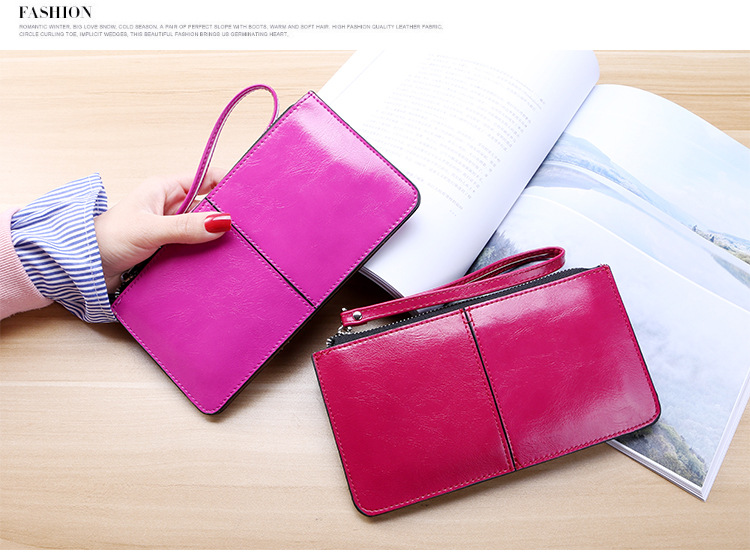 Einfarbige Pu-leder-reiß Verschluss Brieftaschen Für Damen display picture 2