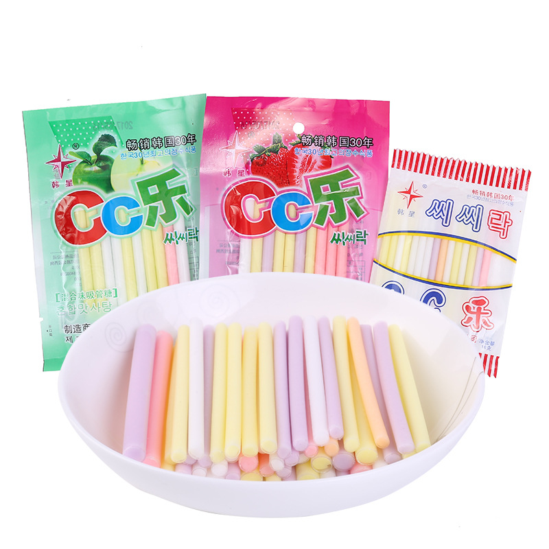 Han cc Le straw sugar 16g/18g Childhood Aftertaste snacks candy Snack foods 50 Small bag/Box