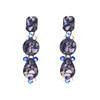 Fashionable universal accessory, metal earrings, European style, boho style, with gem