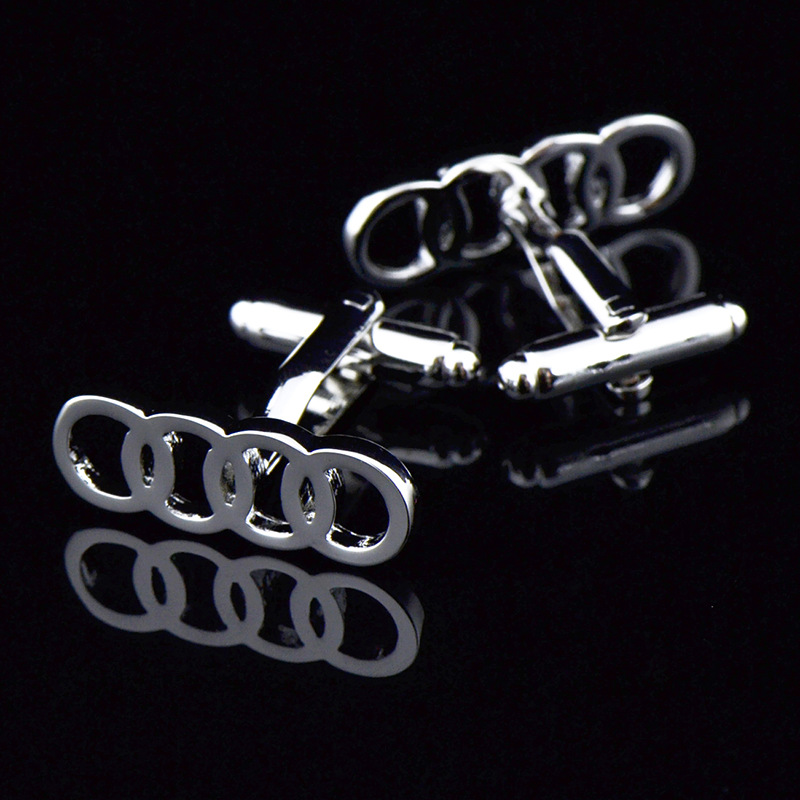 英博四环车标造型袖扣袖钉男士法式衬衫纽扣884cufflinks/950031