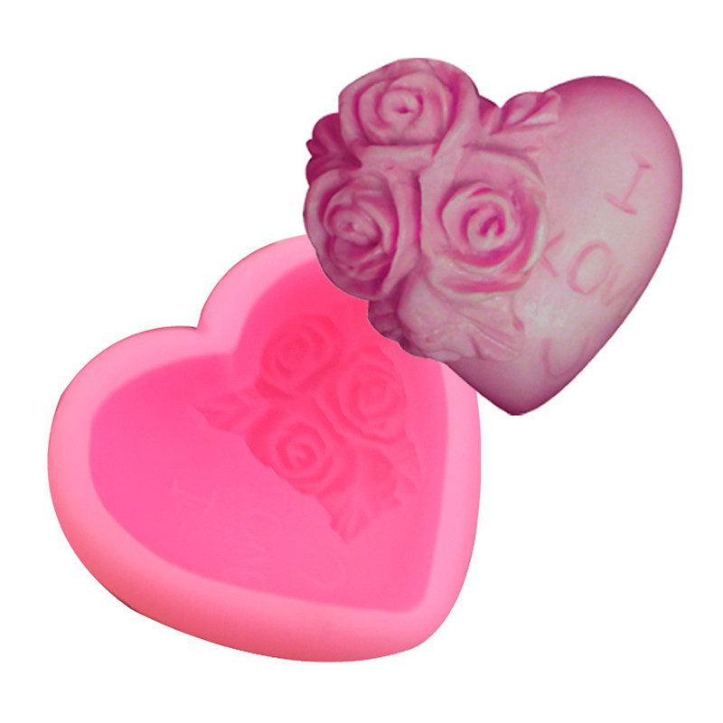 I LOVE U Rose Loves Love Мыльная форма DIY Силиконовый сахар для выпечки Десерт Инструмент Шоколадная форма Производитель продаж