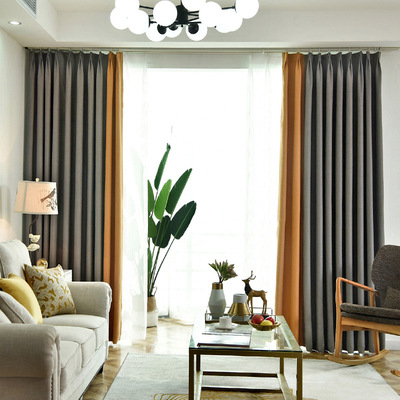 Nordic Modern simplicity Velvet Mosaic curtain Plain colour Mosaic shading Curtains Customizable