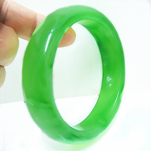 A2厂家直销 玻璃琉璃B货翡翠玉手镯 透明绿色飘花加宽玉镯