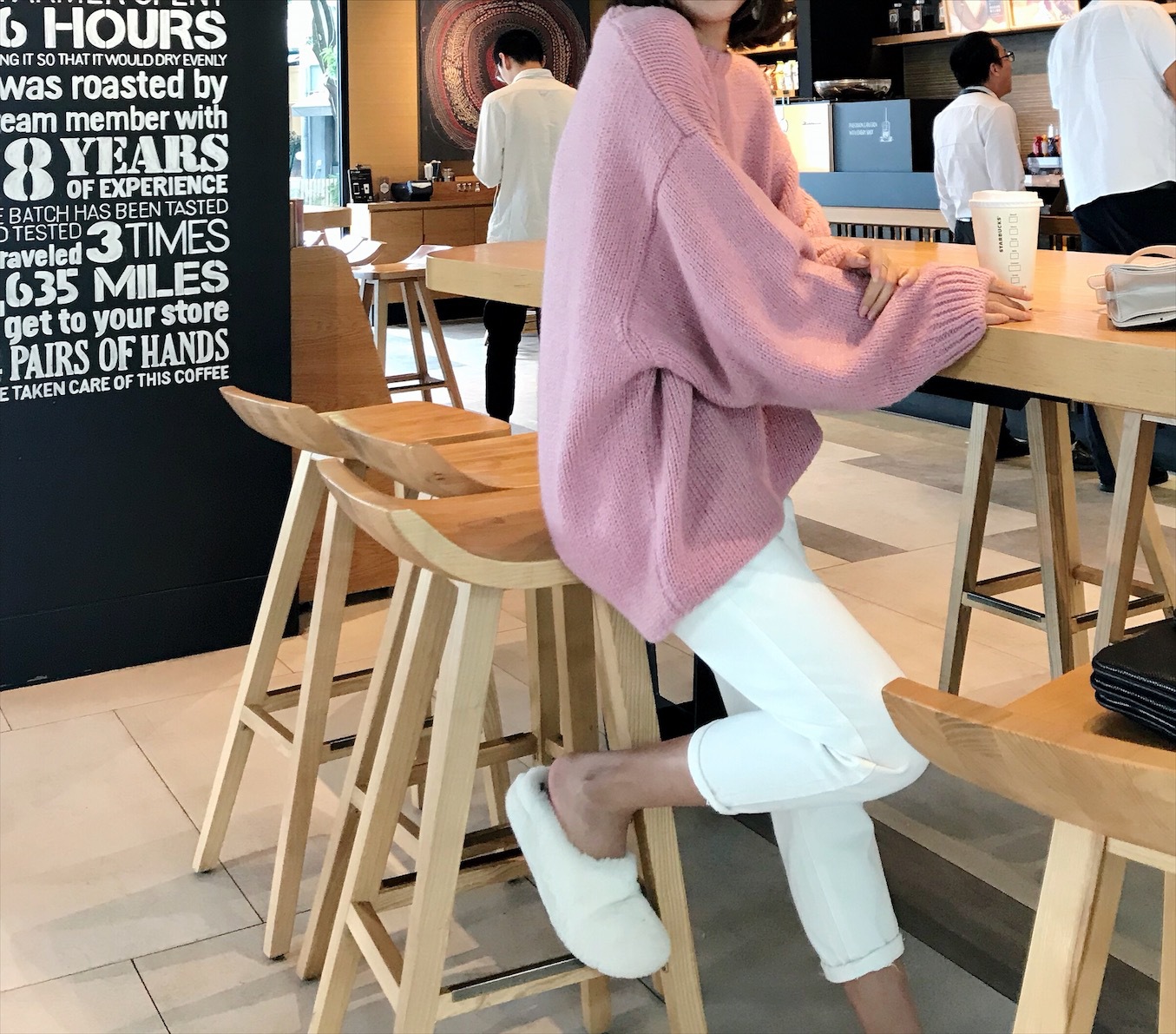 2019 Fall/Winter Over-sized Casual Sweater Creamy White/M