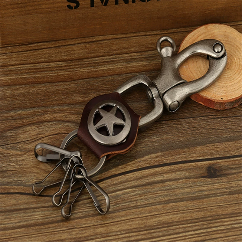 (Cross-border trading), high-end leather keychain, genuine leather