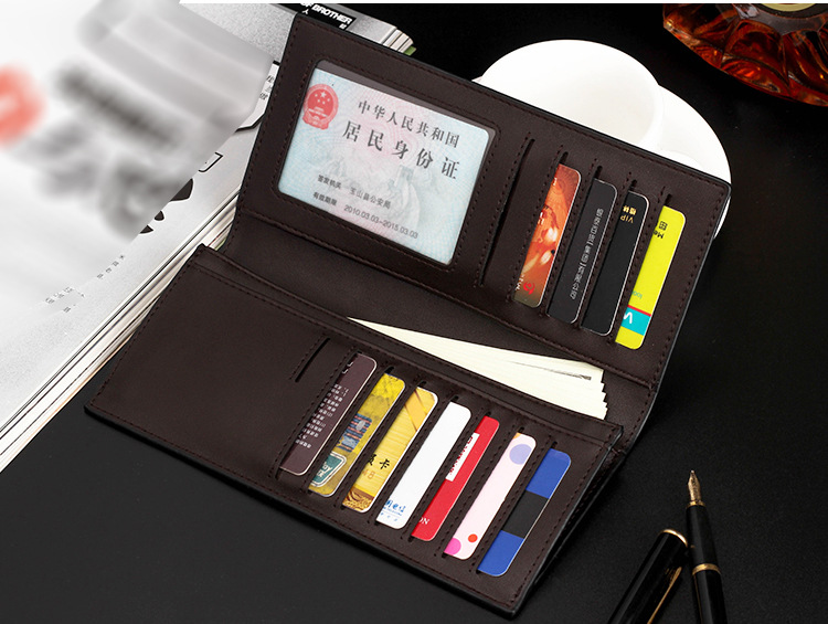 Men's Long Thin Wallet Casual Multi-card Card Holder Leather Brand Korean Wallet Large Capacity display picture 7