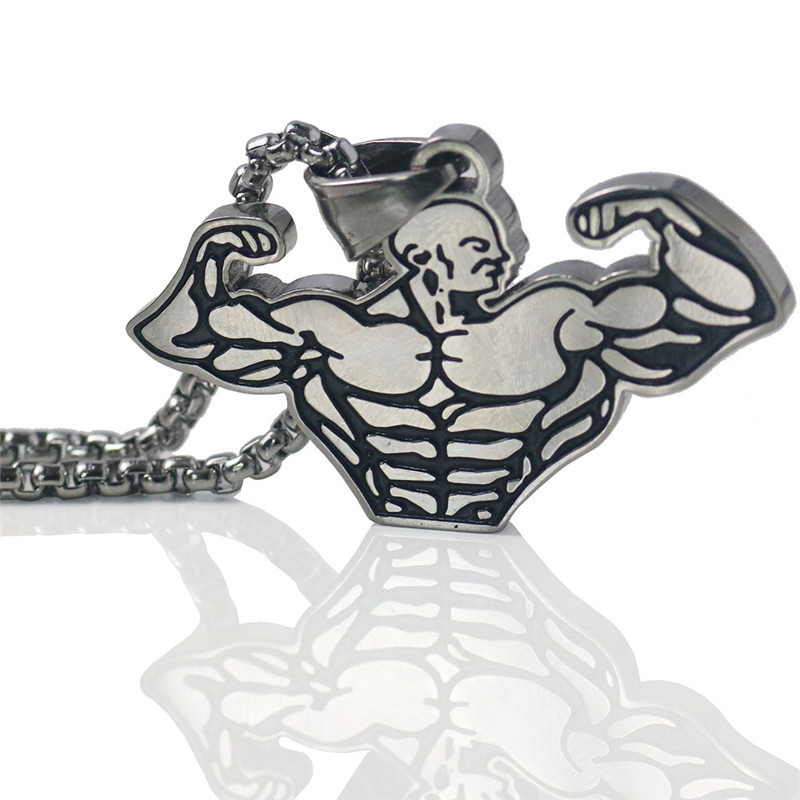 Fashion muscular men alloy necklace wholesale