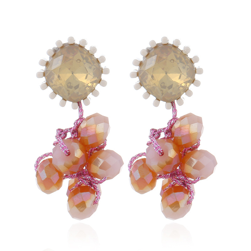 Crystal&CZ Simple Geometric earring(yellow) NHVA4787-yellow