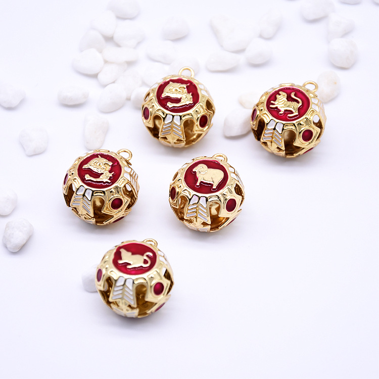 日本铃铛吊饰挂绳 金属工艺品diy挂饰圣诞铁艺十二生肖景泰蓝铃铛|ms