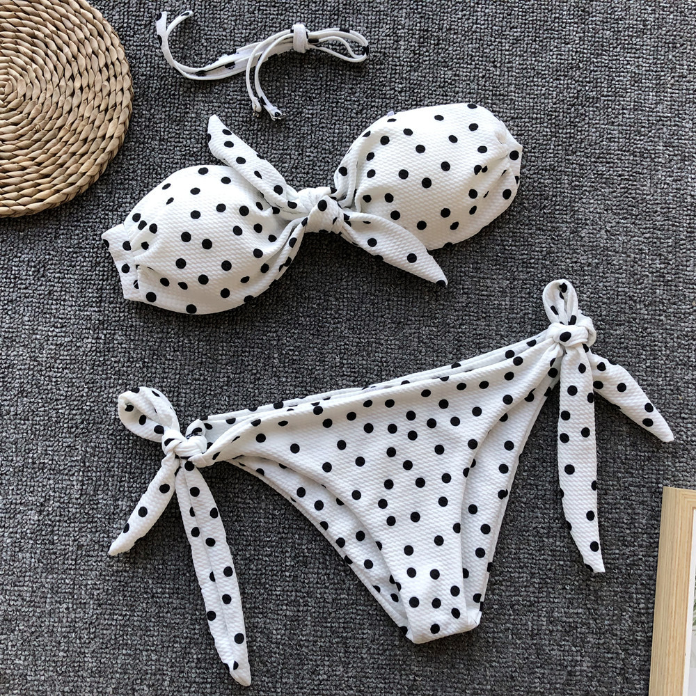   ladies swimsuit polka dot printing sexy bikini split bikini NSDA1210