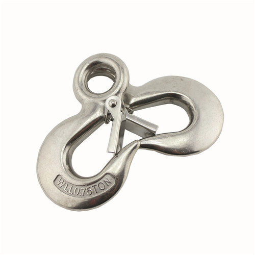 Stainless steel S320 cargo hook, lifting hook, anti-detachment hook, eye-type sliding hook, American cargo hook