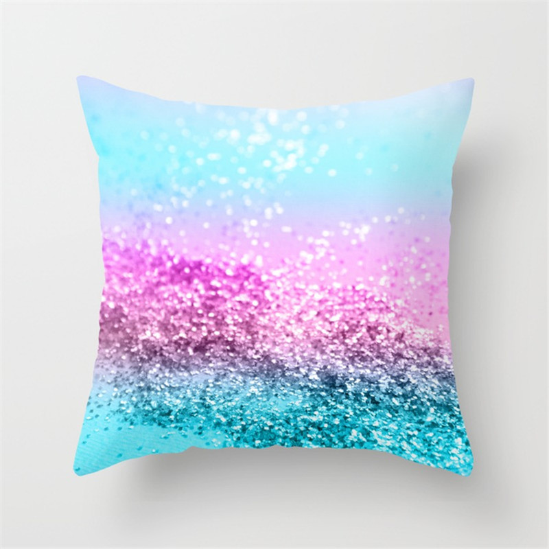 亚马孙速卖通wish时尚桃皮绒简约五彩缤纷床上用品抱枕套不含枕芯