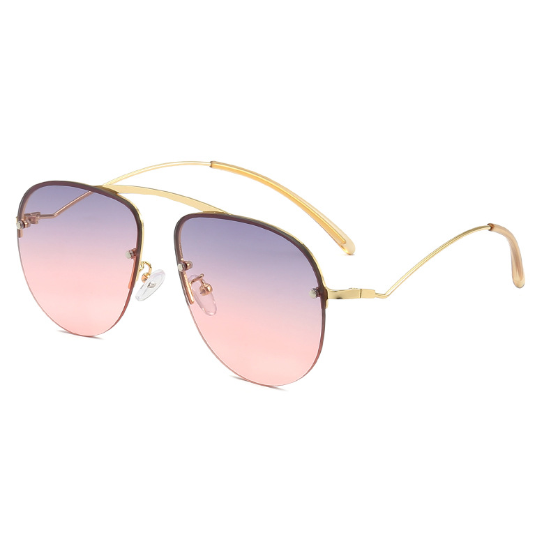 new pattern Cross border Sunglasses men and women Same item Sunglasses personality Frameless Sunglasses colour Metal Yurt 8378