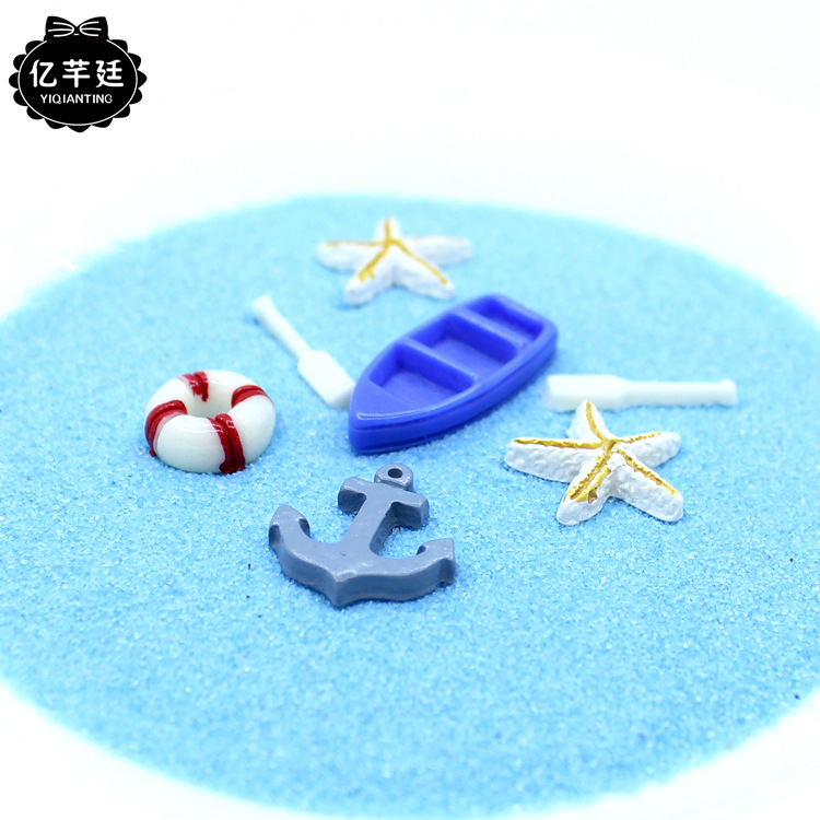 Micro Landscape Boat Decoration moss and lichen Sandy beach Cabin mobile phone cosmetology Life buoy Anchor accessories Starfish