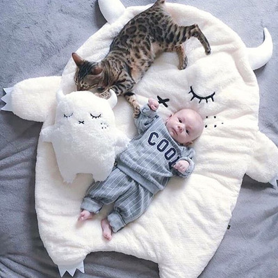 新款小恶魔地垫 高档法兰绒婴儿地毯 儿童夏季空调毯|ru